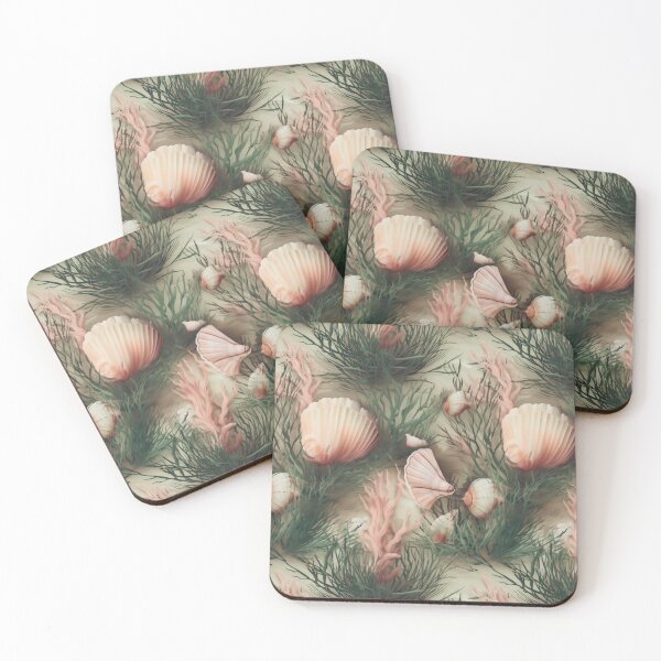 Item preview, Seashells on the sandy beach print designed and sold by PaperieJennifer.