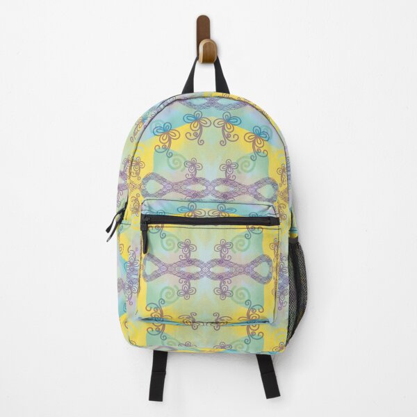 Item preview, Abstract Purple, yellow and baby blue flowers Pattern designed and sold by Lumia Creations.