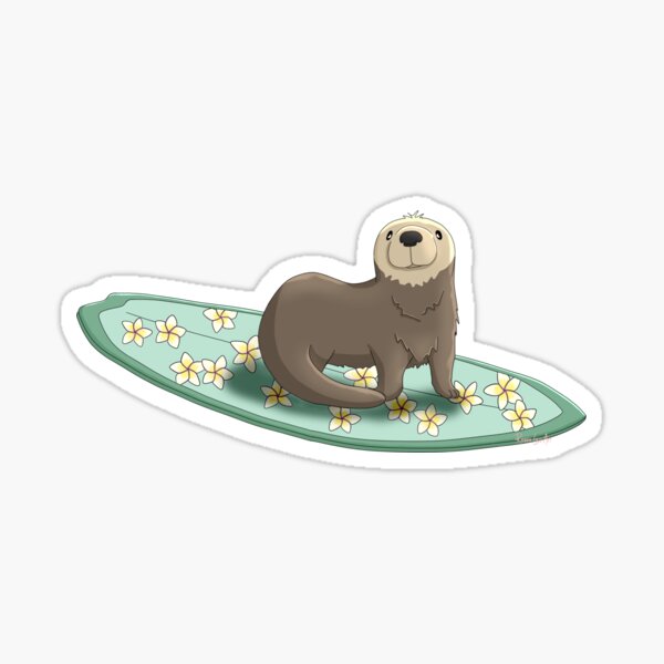 Surfing Otter Sticker