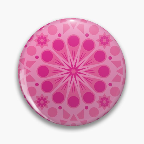 Item preview, Retro Geometric Floral in Hot Pink designed and sold by latheandquill.