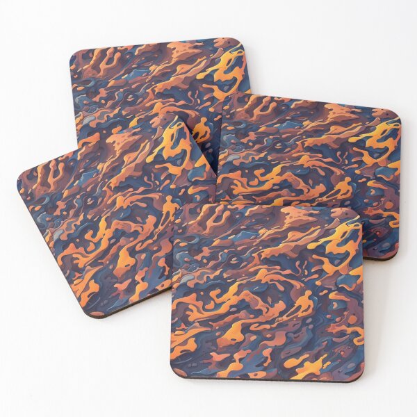 Item preview, Abstract Orange and Blue Camouflage Pattern designed and sold by calibrit.