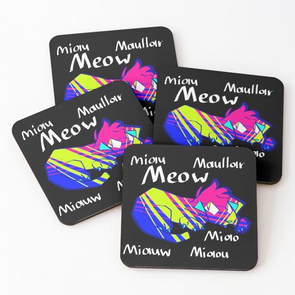Item preview, funky neon cat meow in different languages  designed and sold by kaiyak399.