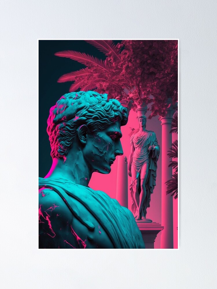 Vaporwave David Sticker Pack - Shop Online on roomtery