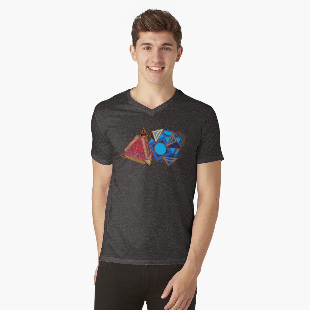 Vista previa del artículo con la obra «Camiseta de cuello en V», diseñado y vendido por MaryWonders.