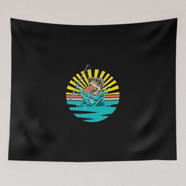 Item preview, Fishing Retro Fish Fishing Sunset Bass Angler Fisherman Fishing Fisher designed and sold by BransonOtto.