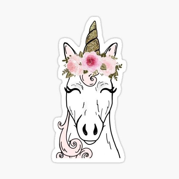 Glitter Unicorn Stickers Redbubble - flower unicorn roblox