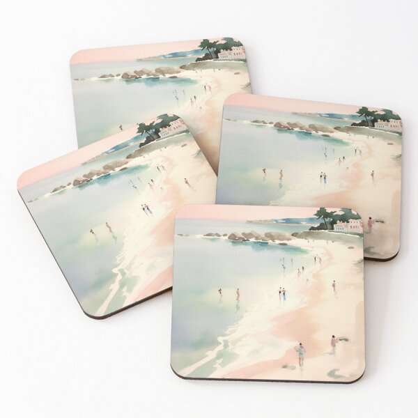 Item preview, Beach Blush Pink Coastal Scene designed and sold by Lovegrass Prints.