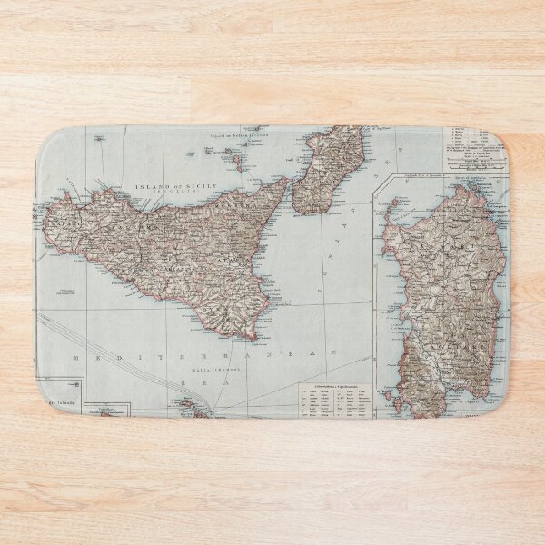 Item preview, Vintage Map of Sicily Italy (1900) designed and sold by BravuraMedia.