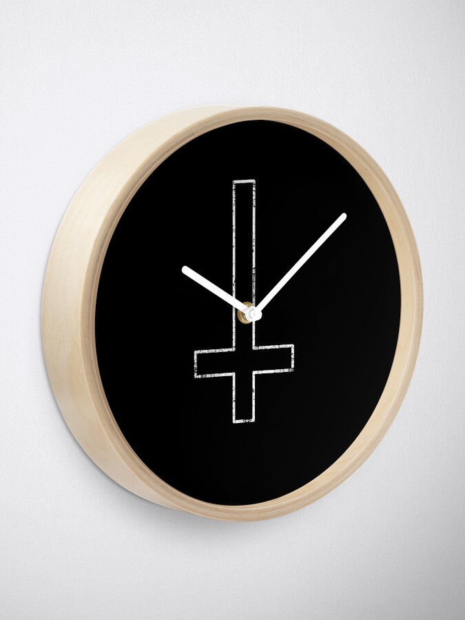 Horloge Croix Inversee A L Envers Satanique Occulte Par Ethandirks Redbubble