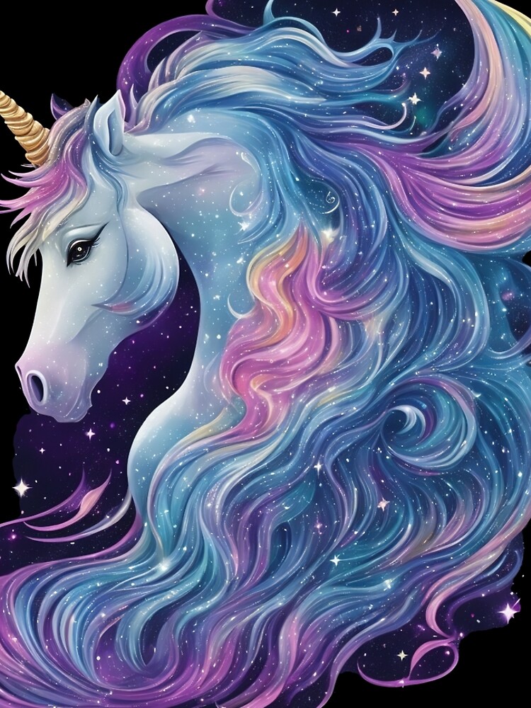 Disover Unicorn with flowing mane surrounded by stars | Leggings