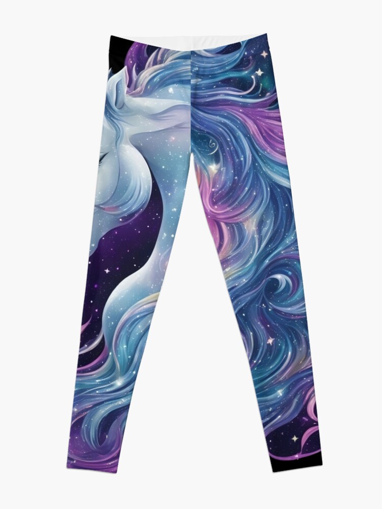 Disover Unicorn with flowing mane surrounded by stars | Leggings