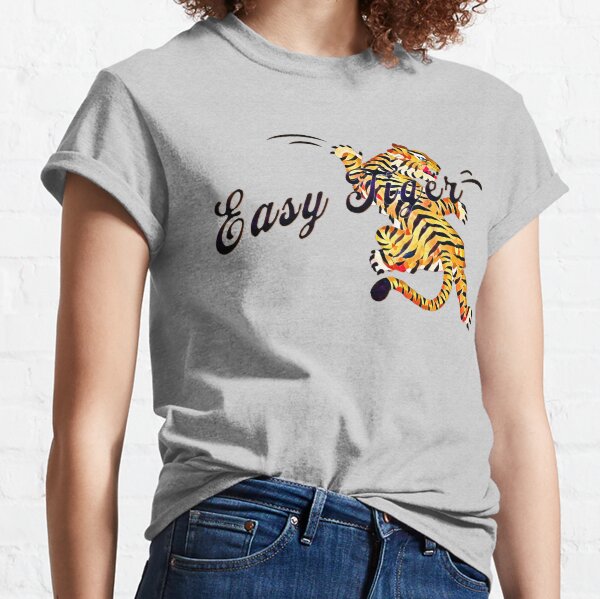 Easy Tiger Vintage Unisex T-Shirt. Slim Fit Heather Grey Tee. Shirt for Men  Women.