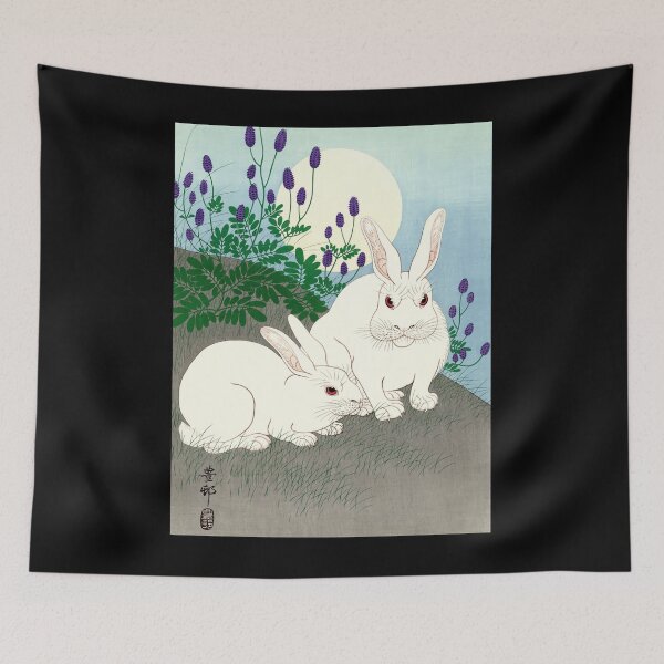 Item preview, Rabbits At Full Moon - Ohara Koson	 designed and sold by zggihsxqj4.