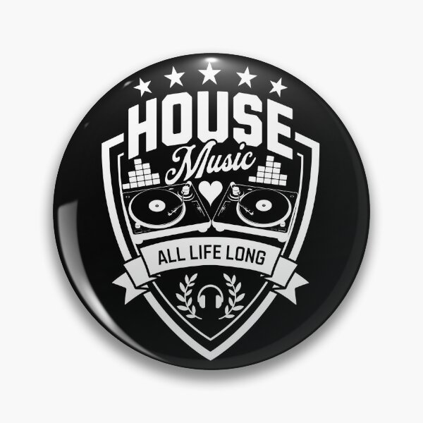 Item preview, HOUSE MUSIC  - Turntable Sheild (White)  designed and sold by Discothreadz.