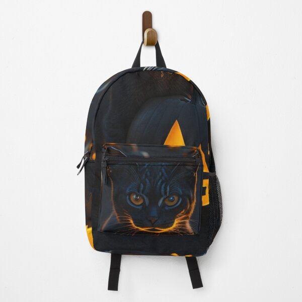 Item preview, Halloween cat with a glowing pumpkin designed and sold by likbatonboot.