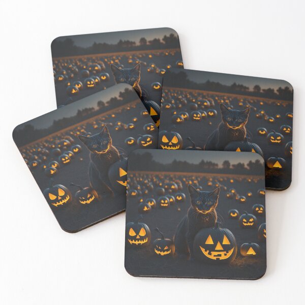 Item preview, Halloween cat with a glowing pumpkin designed and sold by likbatonboot.