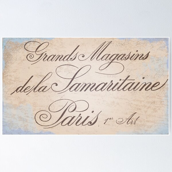 Item preview, Antique French Typography Sign designed and sold by Sasha Art Gallery.