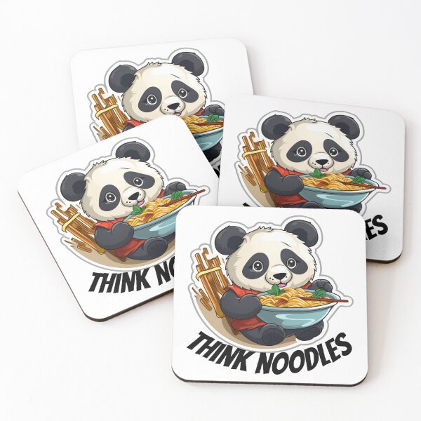Artikelvorschau, Thinknoodles Panda isst mit rotem Hemd entworfen und verkauft von Socool101.