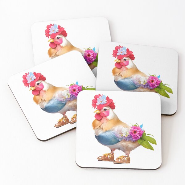 Item preview, easter egger chicken wearing a flower crown designed and sold by sabily.
