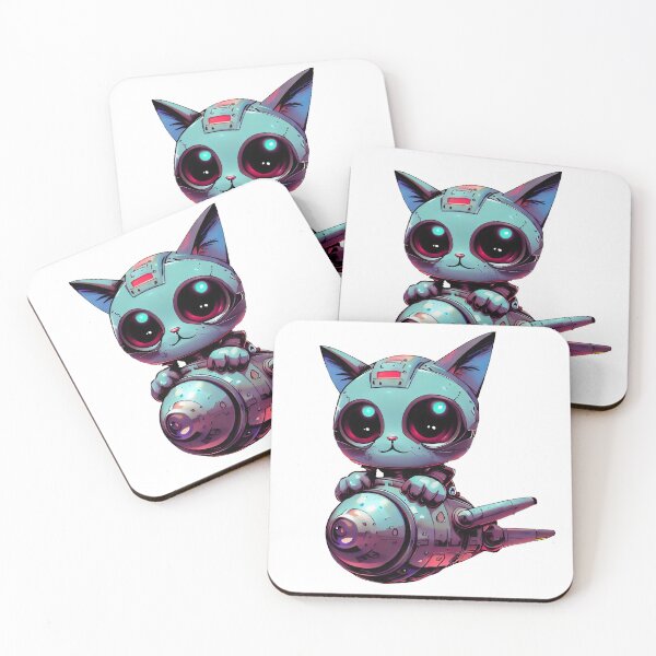 Item preview, Robo-Cat Riding A Rocket! designed and sold by kukamatsu.
