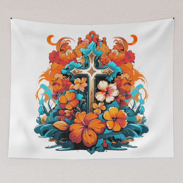 Item preview, Christian Cross and flower designed and sold by mtperspective.