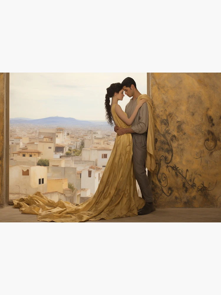 Aperçu 2 sur 2. Impression rigide avec l'œuvre Le baiser créée et vendue par RicoInStudios.