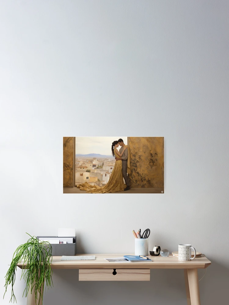 Aperçu 2 sur 3. Poster avec l'œuvre Le baiser créée et vendue par RicoInStudios.