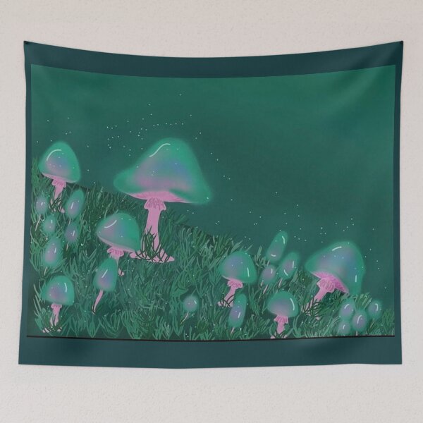 Item preview, Glowing mushroom field designed and sold by oleander-oliver.