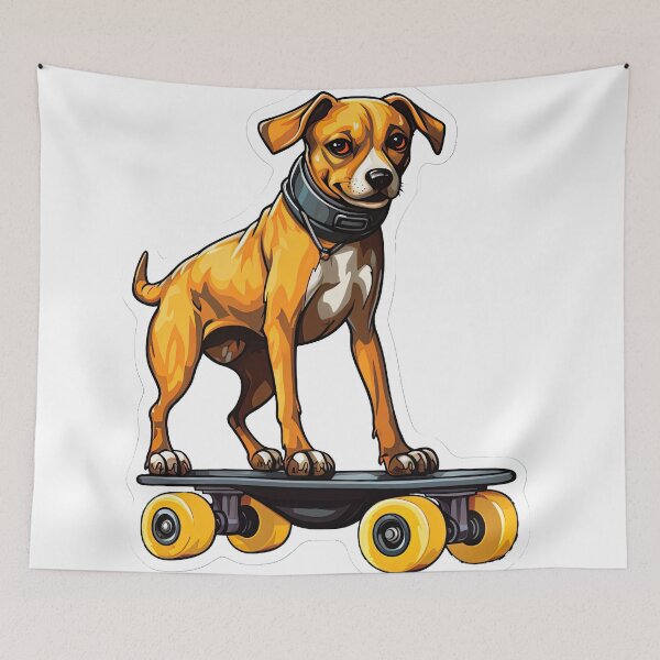 Artikelvorschau, Hund auf einem Skateboard entworfen und verkauft von abmkf.