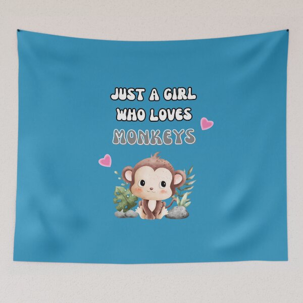 Item preview, Just a girl who loves monkeys, monkeyshirt. designed and sold by Teeandnat.