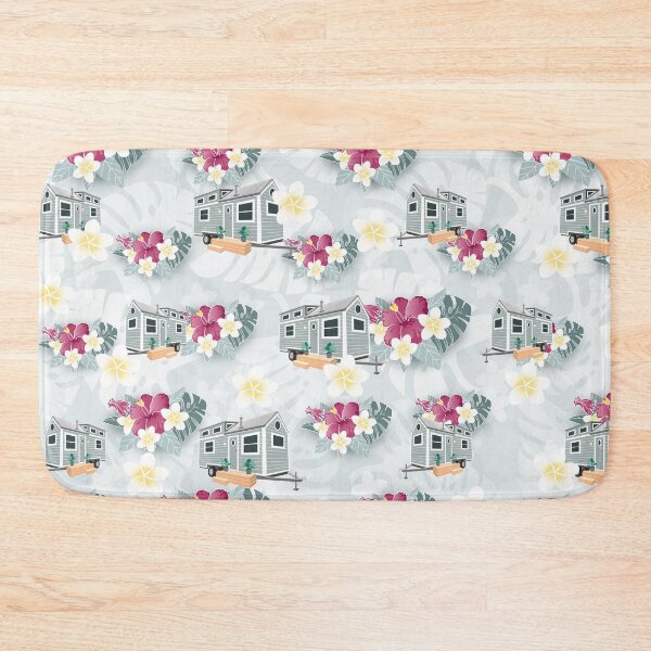 Item preview, Tiny House and Tropical Flower Hawaiian Print designed and sold by Christine  Briggs.
