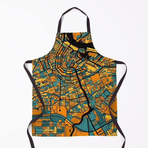 Item preview, Amsterdam Map Pattern in Orange & Teal designed and sold by PatternMaps.