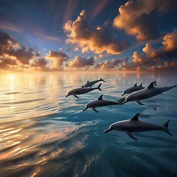 Artwork thumbnail, Dolphins at play by LenCarol