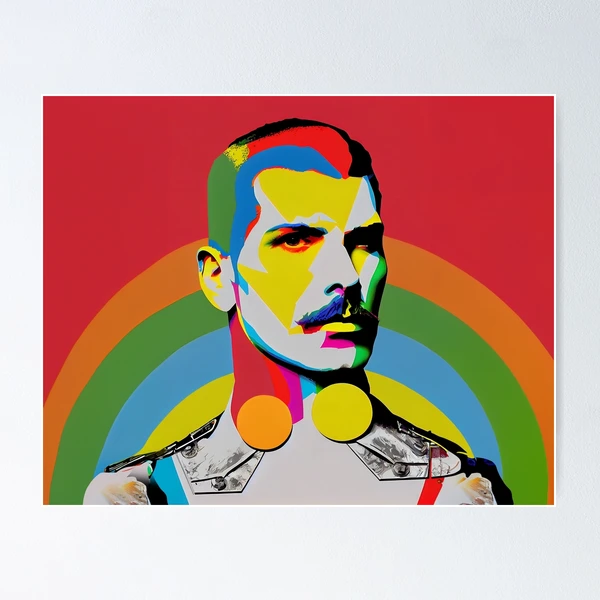 Art on sale Collage Poster - Freddie Mercury Early Years - Print Made out of Music Albums 60-80s