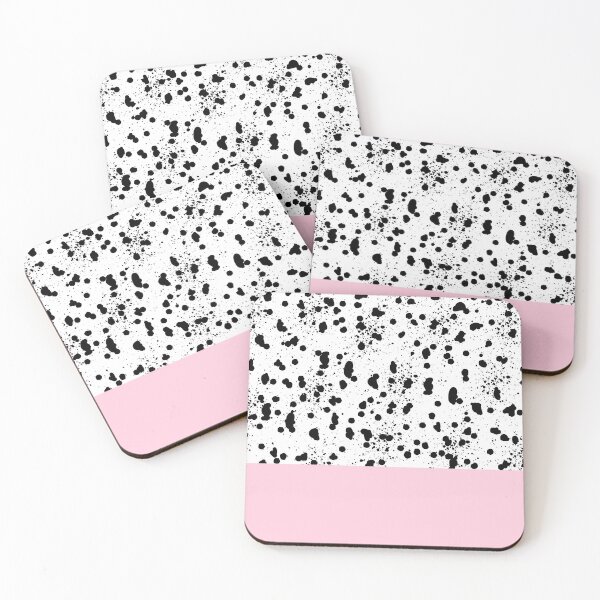Item preview, Dalmatian Spots with Pink - Black and White Animal Print Ink Dots designed and sold by SMillustrations.