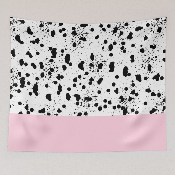 Item preview, Dalmatian Spots with Pink - Black and White Animal Print Ink Dots designed and sold by SMillustrations.