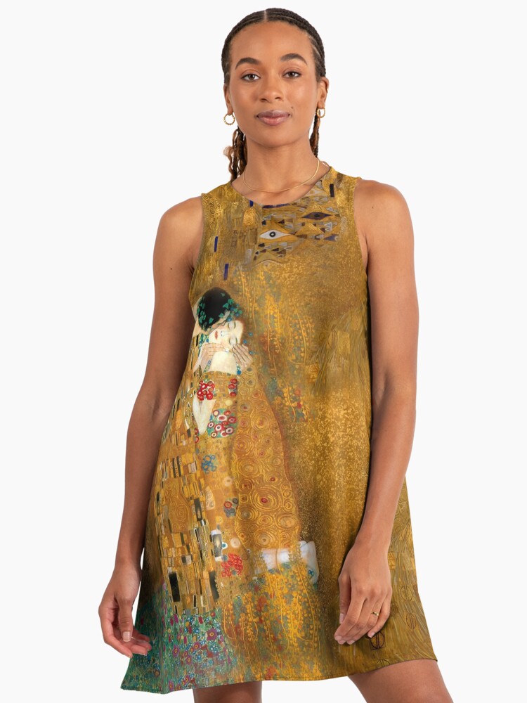 Klimt - Woman in Gold - The Kiss" A-Line Dress for Sale by AlisonLyons | Redbubble Klimt - Woman in Gold - The Kiss" A-Line Dress for Sale by AlisonLyons | Redbubble