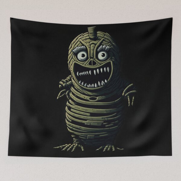 Item preview, Cartoonish halloween mummy with a goofy expression designed and sold by likbatonboot.