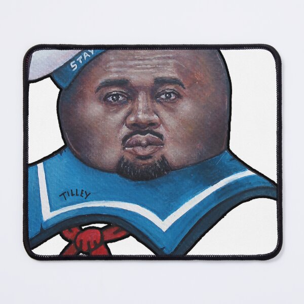 Item preview, stay soft the marshmellow man x kanye mashup painting by tyler tilley | Apocalypse Artwork  established 2008 | not a fan of norMal  designed and sold by Tyler Tilley.