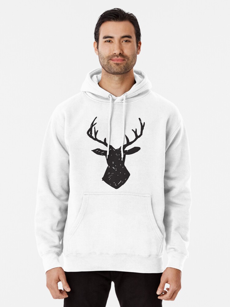 Deer hoodie with antlers best sale