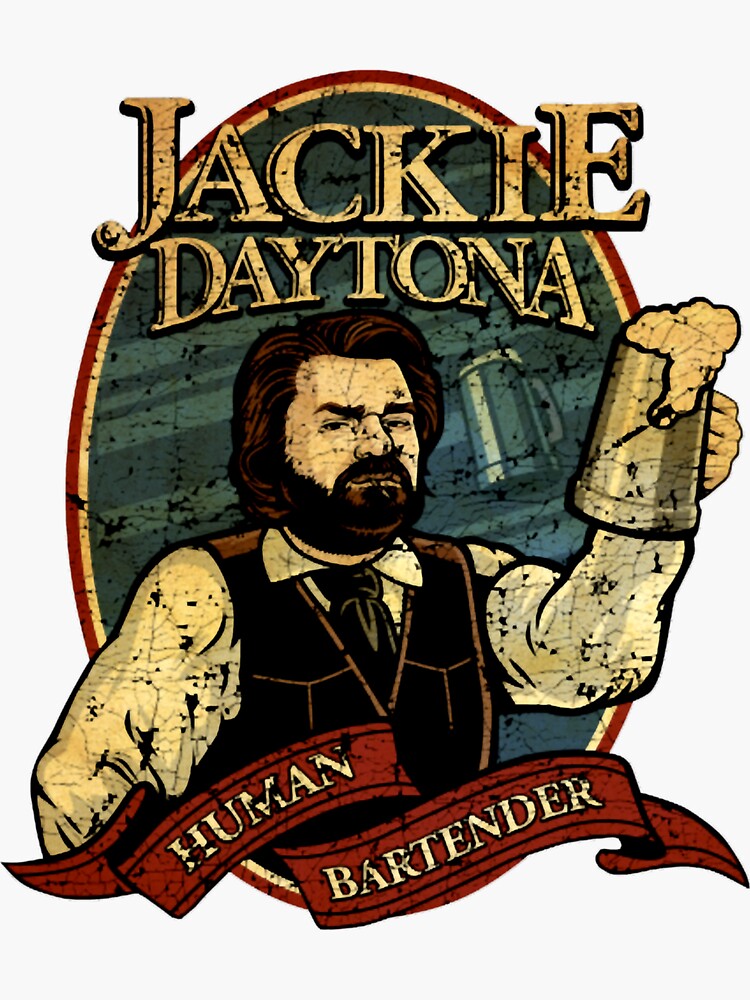 Aperçu 3 sur 3. Sticker avec l'œuvre Ce que nous faisons dans l'ombre Jackie Daytona Beer Gift pour les fans créée et vendue par ReeceWilkie.