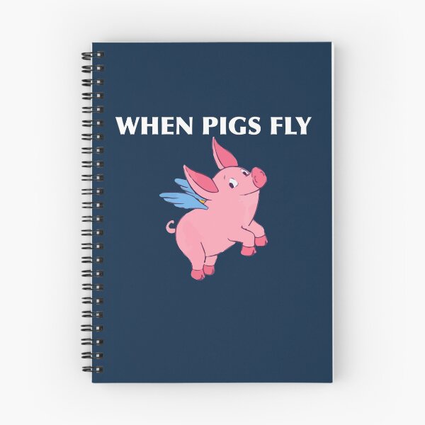 Item preview, When Pigs Fly Flying Pig Animal Art Lovely Piggy Fly Great Gift Pig with Wings  designed and sold by TeesByDesign.
