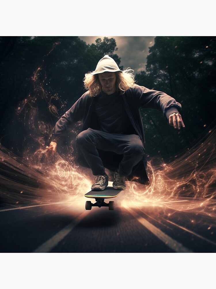 Anime skater boy rolling his skateboard Canvas Print by OtherVisions