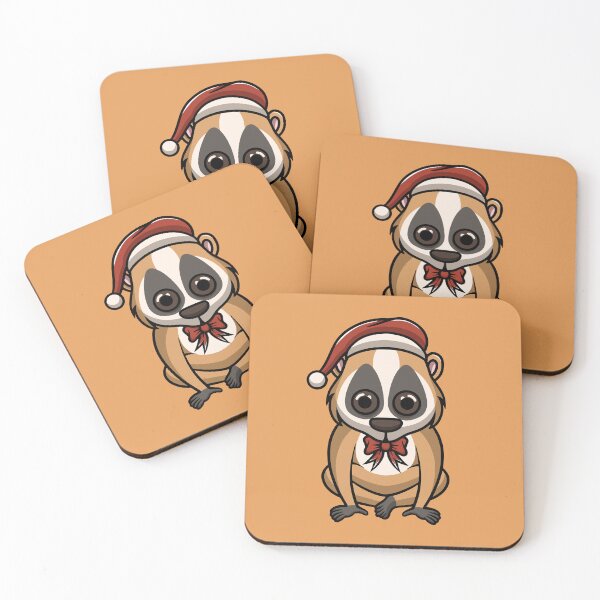 Item preview, cute slow loris on christmas cartoon illustration designed and sold by cubbone.