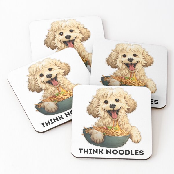 Artikelvorschau, Thinknoodles Hund mit Nudelschüssel, glücklicher Hund entworfen und verkauft von Socool101.