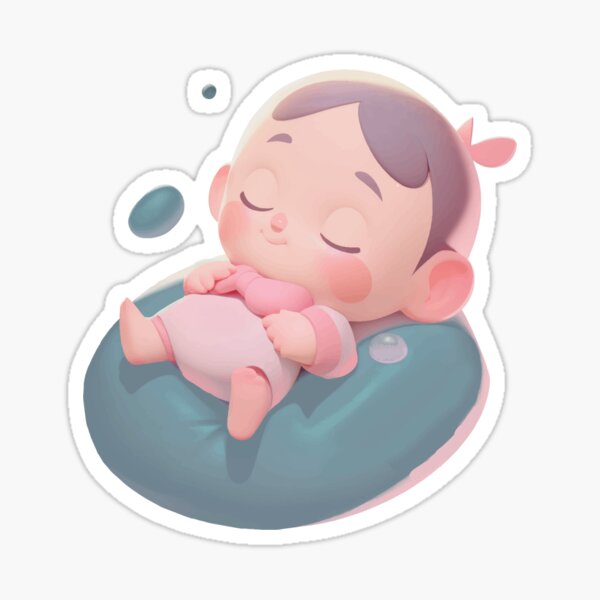 Pegatina con la obra «bebé durmiendo» de DerSenat Redbubble