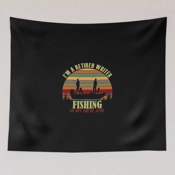 Item preview, Retro Sunset Boat Retired WRITER New Job Fishing designed and sold by KymaniBaum.