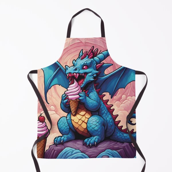 Item preview, kawaii dragon eating ice cream designed and sold by Mauswohn.