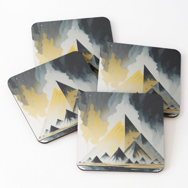 Item preview, Pyramids of Giza, Egypt, ink painting with Milky way Galaxy design designed and sold by Meena-tta.
