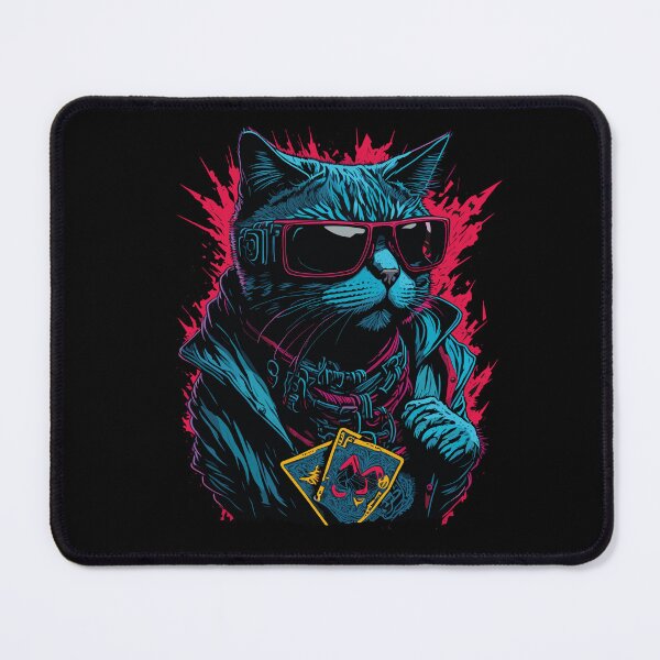 Item preview, Cool Cyberpunk cat with sunglasses designed and sold by StevenHignell.